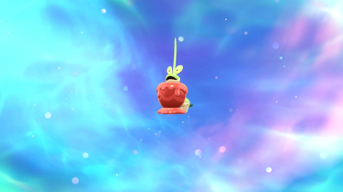 A Dipplin about to evolve in Pokemon Scarlet and Violet